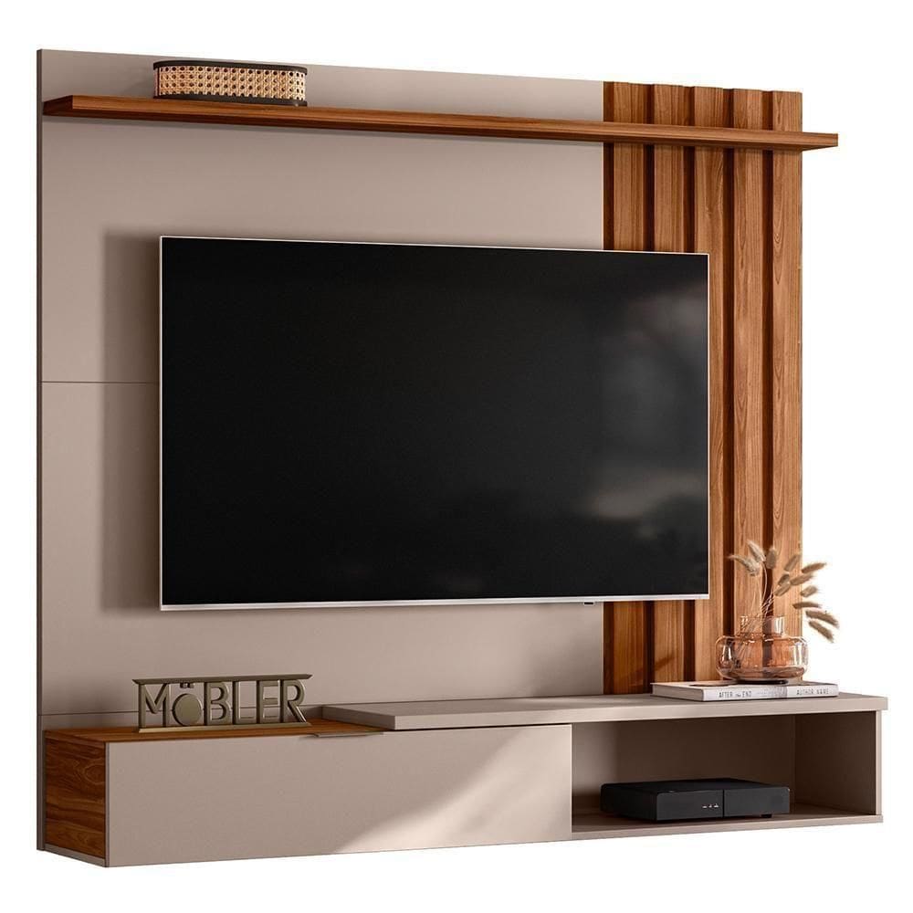 Home Suspenso Vegas 160cm Grigio Fosco/cinamomo Mel Para Até 65” - Mobler Grigio Fosco/cinamomo Mel