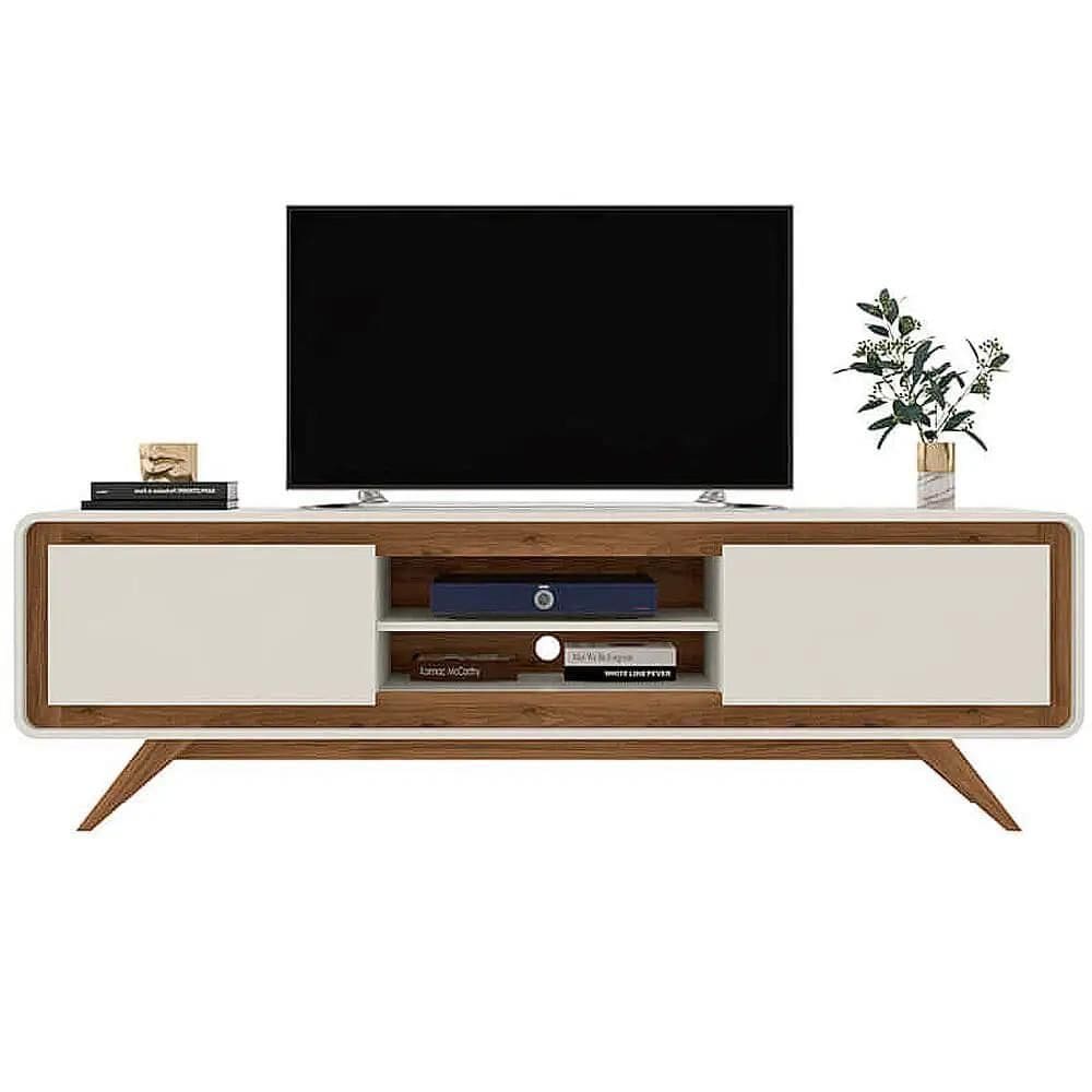 Rack Para Até 70 Polegadas 2 Portas Channel Nature E Off White 220cm