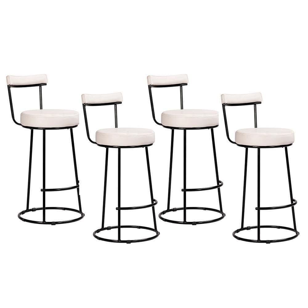Kit 4 Banquetas Miami 96cm Couríssimo Branco - Salaone Branco