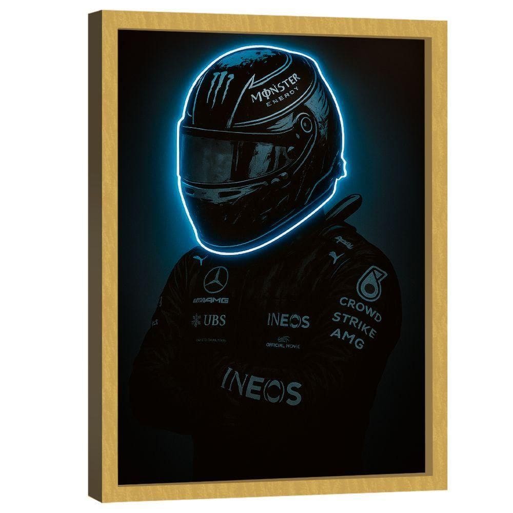 Quadro Decorativo Piloto Neon Azul