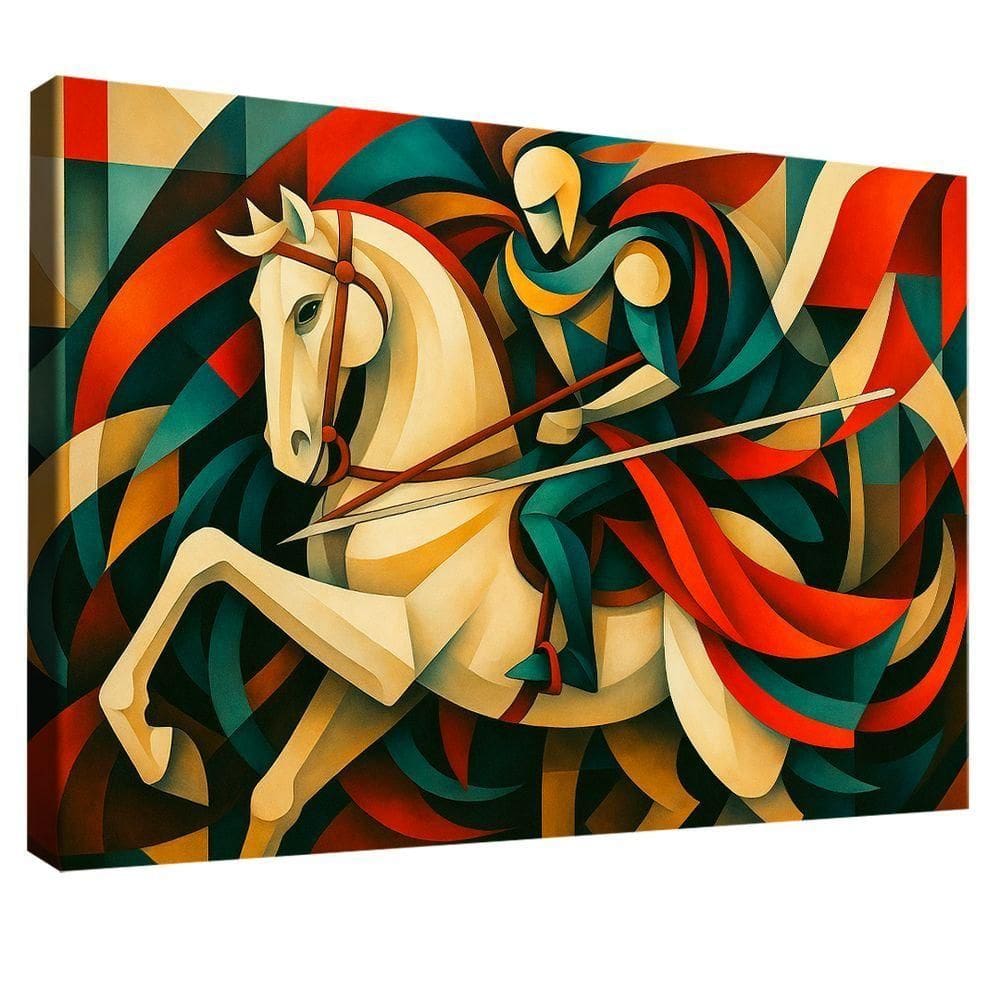 Quadro Decorativo São Jorge Em Abstrato