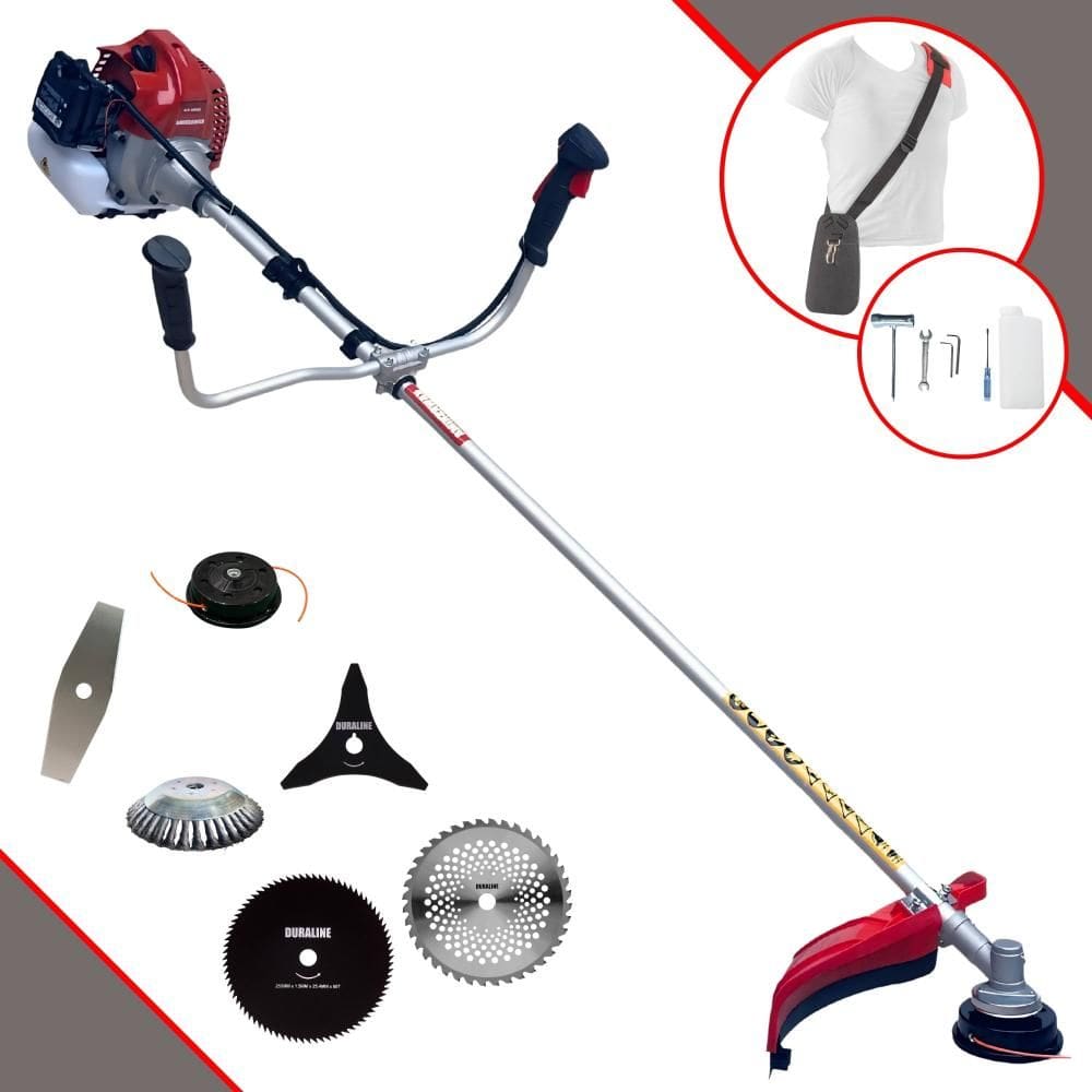 Máquina de Cortar Grama Lateral À Gasolina Kawashima BCJ431L 43cc 1,7HP de Potência 10.000rpm Roçadeira Multifuncional Completa Com 6 Opções de Cortes