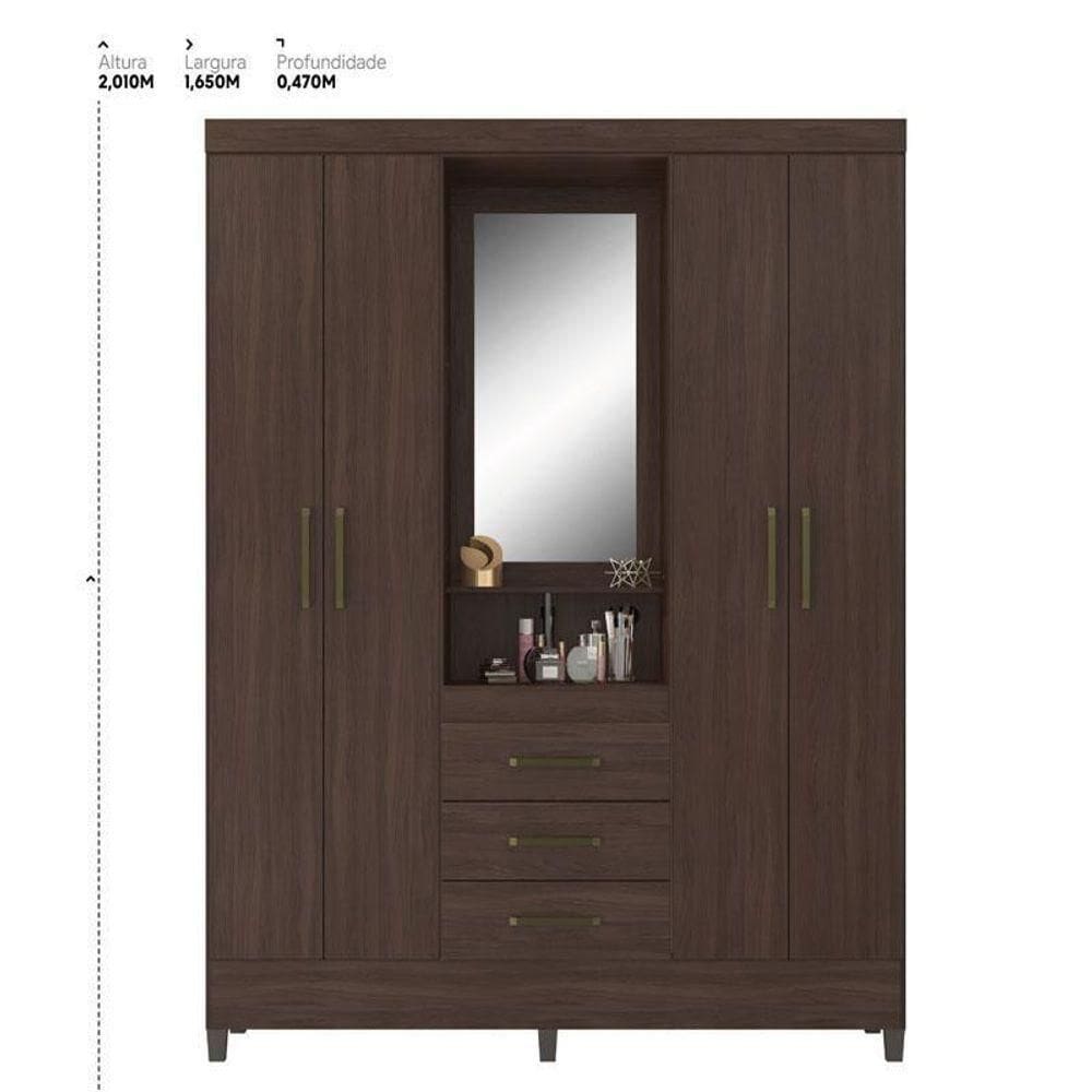 Guarda Roupa Casal Capelinha Persia Café - Demóbile