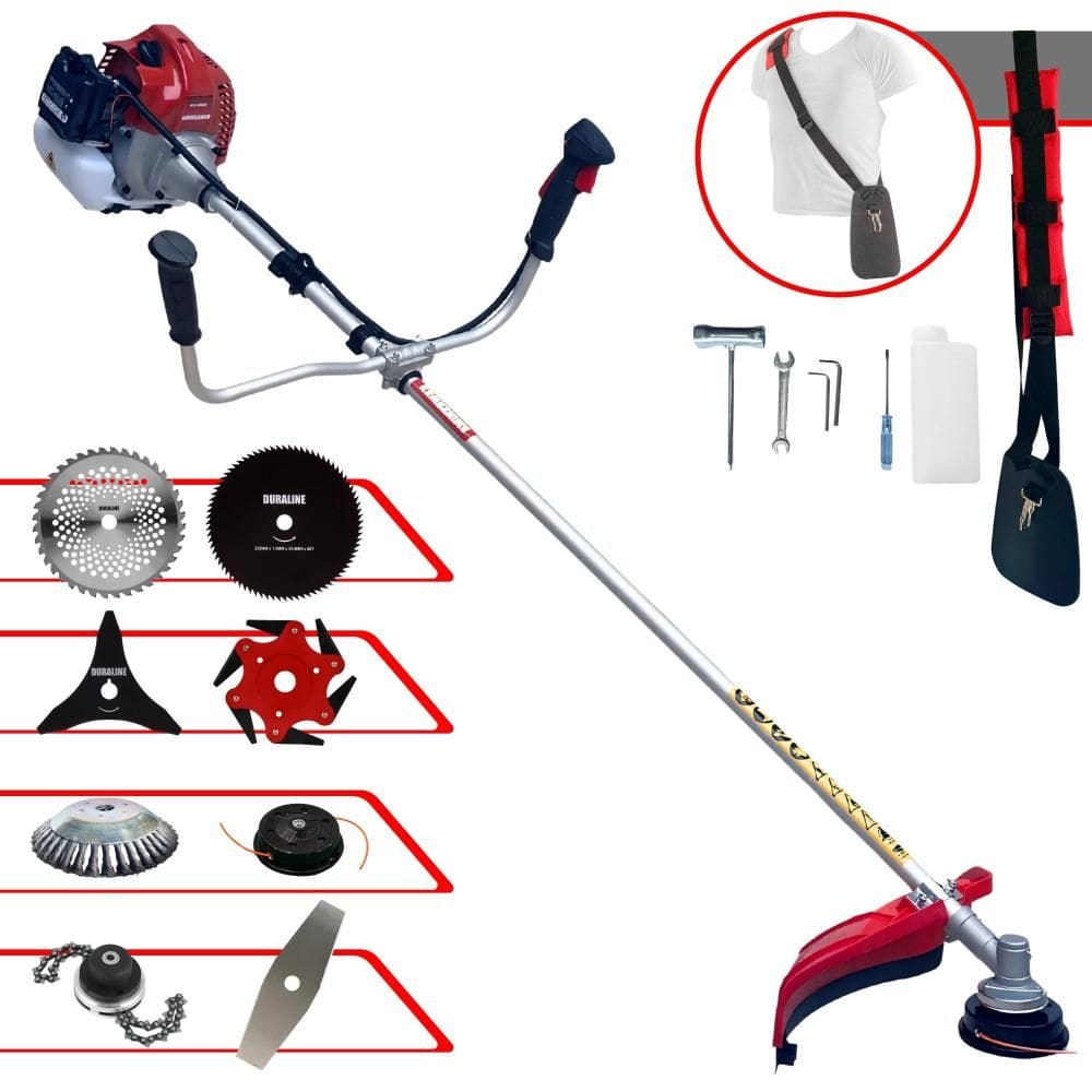 Roçadeira Profissional Kawashima BCJ431L 43cc 2T 1,7HP C/ Carretel + Facas 2 Pontas, 3 Pontas, 6 Pontas, 40 Dentes, 80 Dentes, Trimmer e Escova de Aço