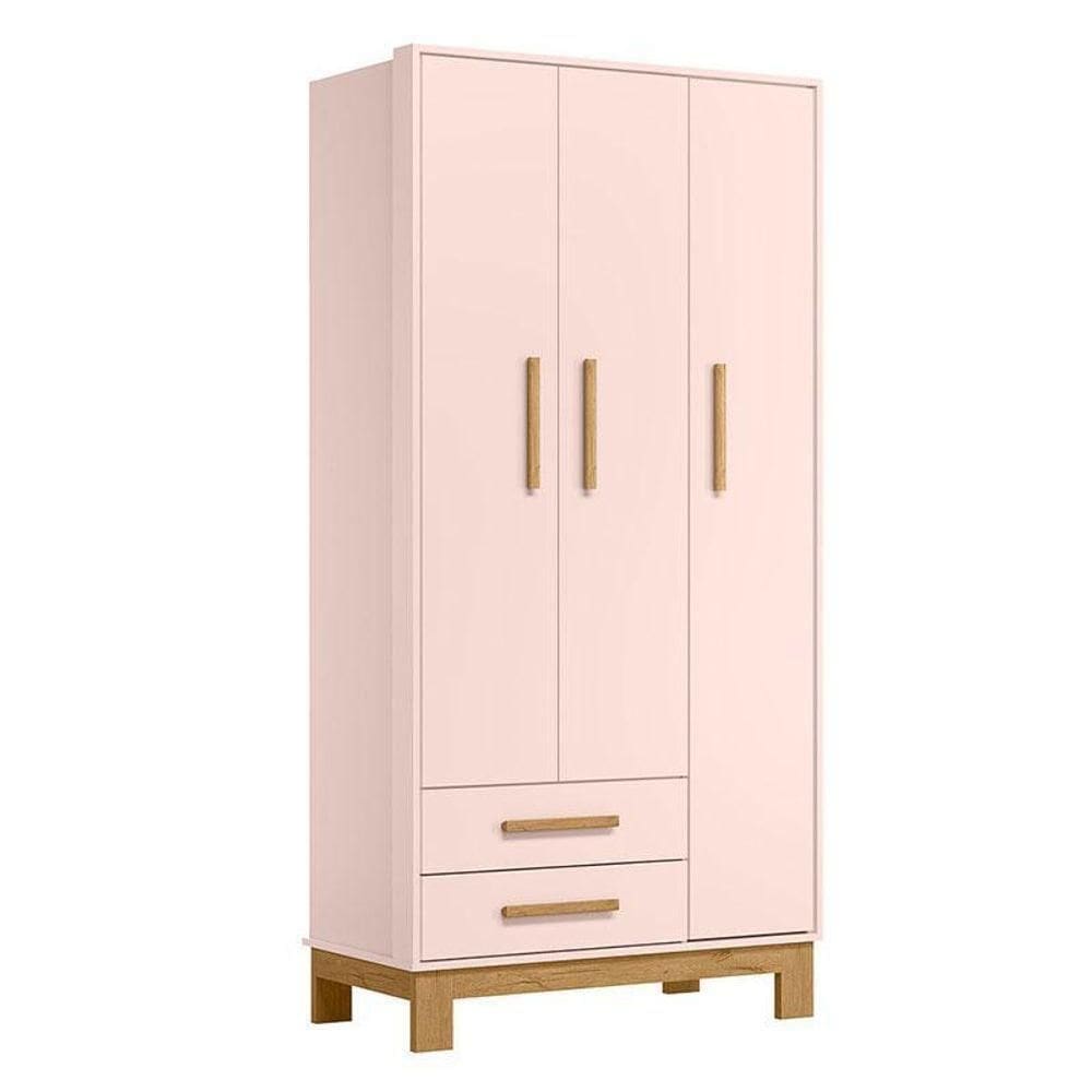 Guarda Roupa Infantil Slim 4340 Rosa Acetinado - Qmovi