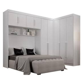 Quarto De Casal Modulado 9 Portas Orion Branco – Leifer Móveis