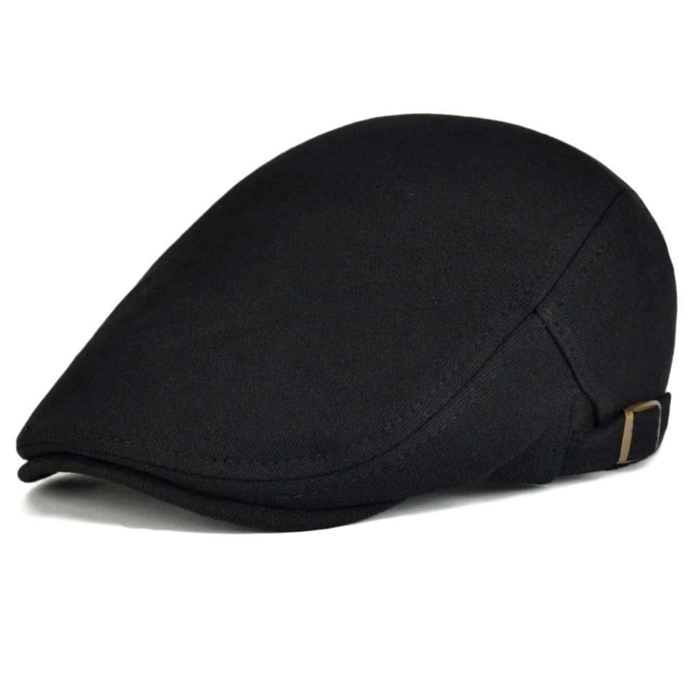 Boina De Algodão Design Basico Liso Casual Unissex Ajustavel Preto