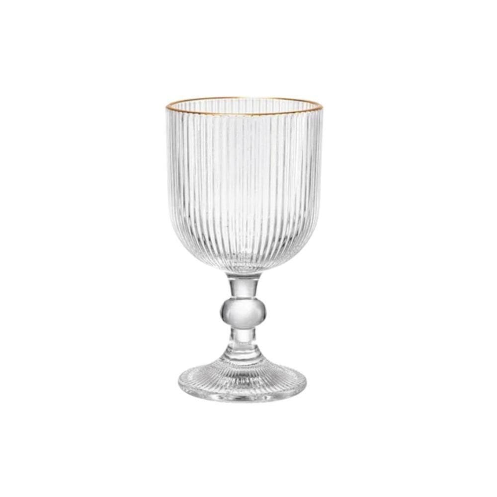 Jogo De Taças Para água Em Vidro Versalhes Gold Com 6 Peças 260ml Lehaví