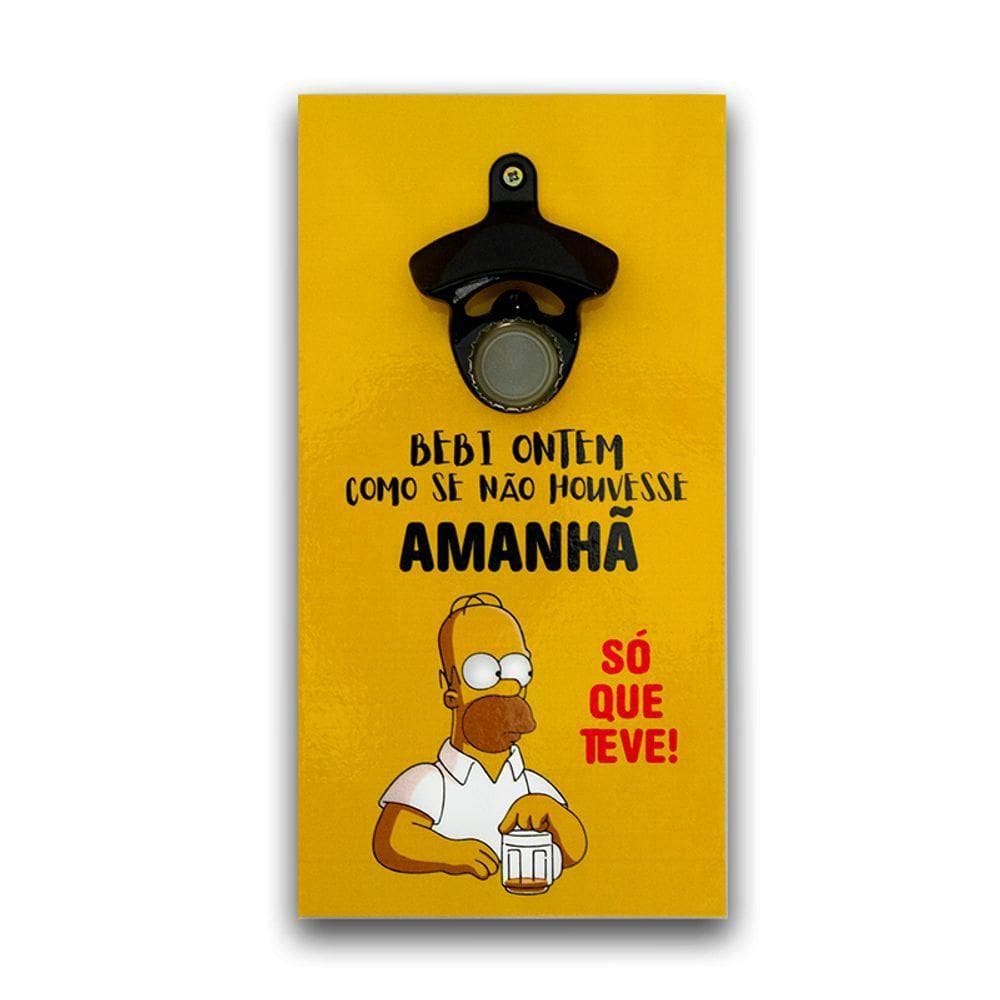 Abridor Garrafas Parede Homer Simpson Mdf Com Imã 25x13 Cm
