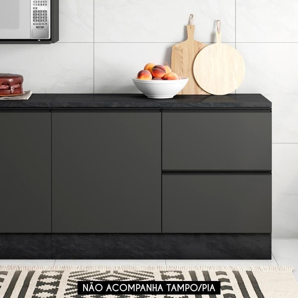 Balcão De Cozinha Para Pia 120cm Grace Grafite Z44 - Mpozenato