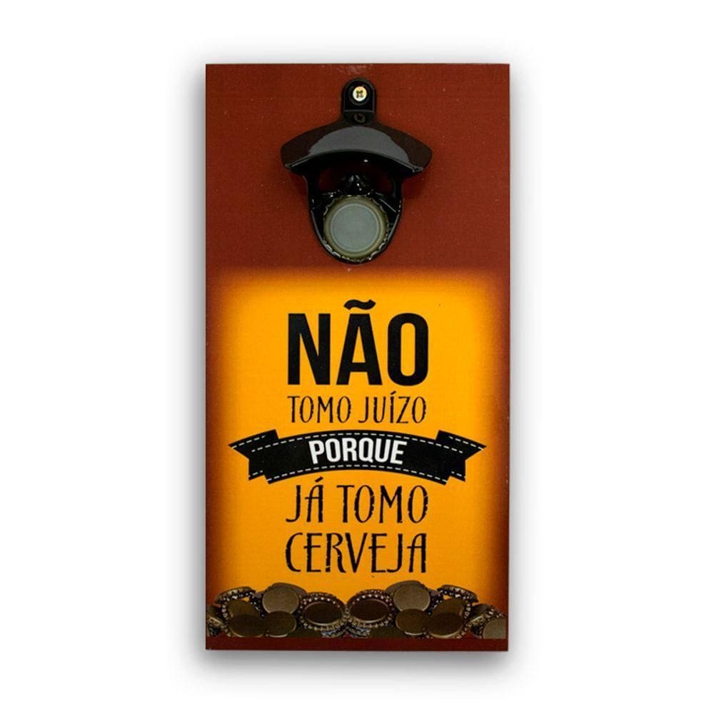 Abridor Garrafas Parede Frase Juízo Mdf Com Imã 25x13 Cm