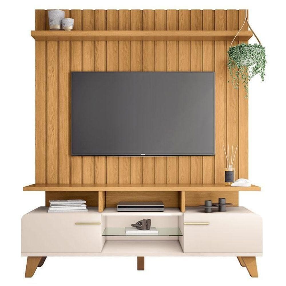 Rack Bancada Essenza E Painel Link Off White Cinamomo – Hb Móveis