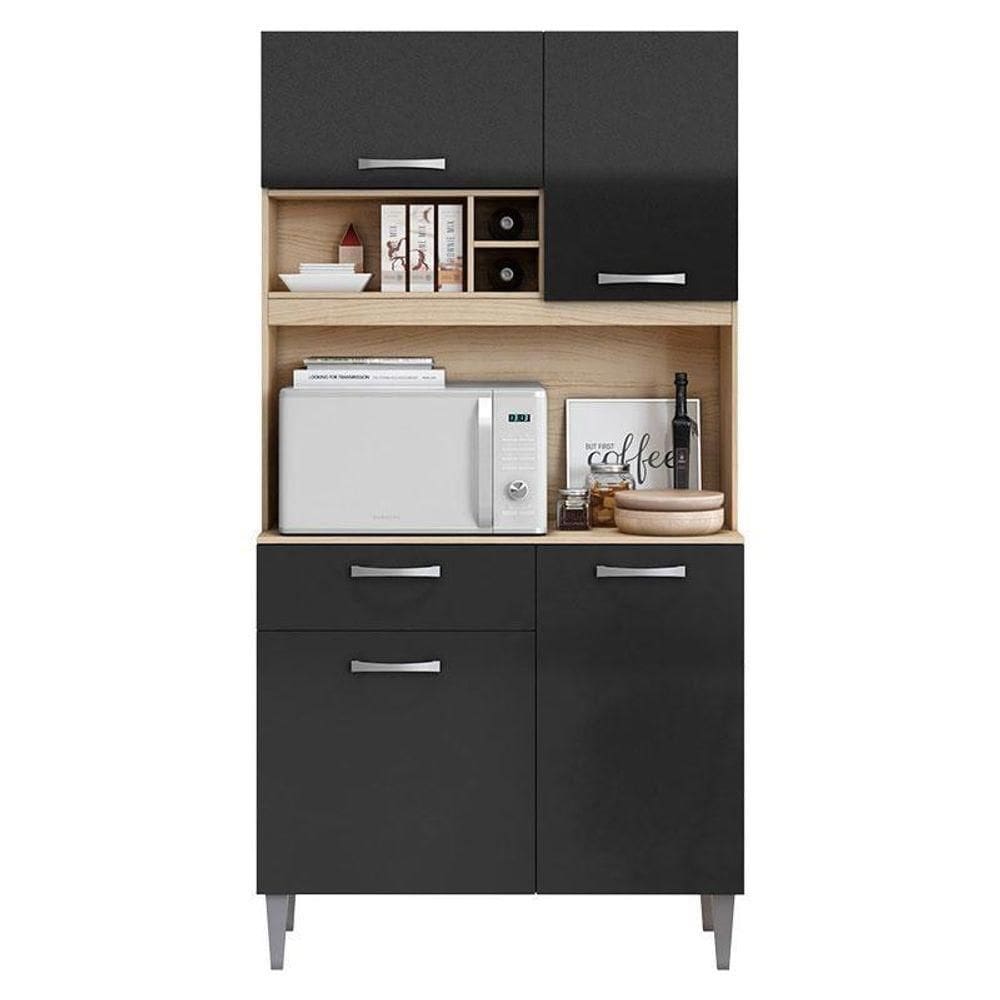 Kit Cozinha Roma 2006306 Avena Grafite - Aramóveis