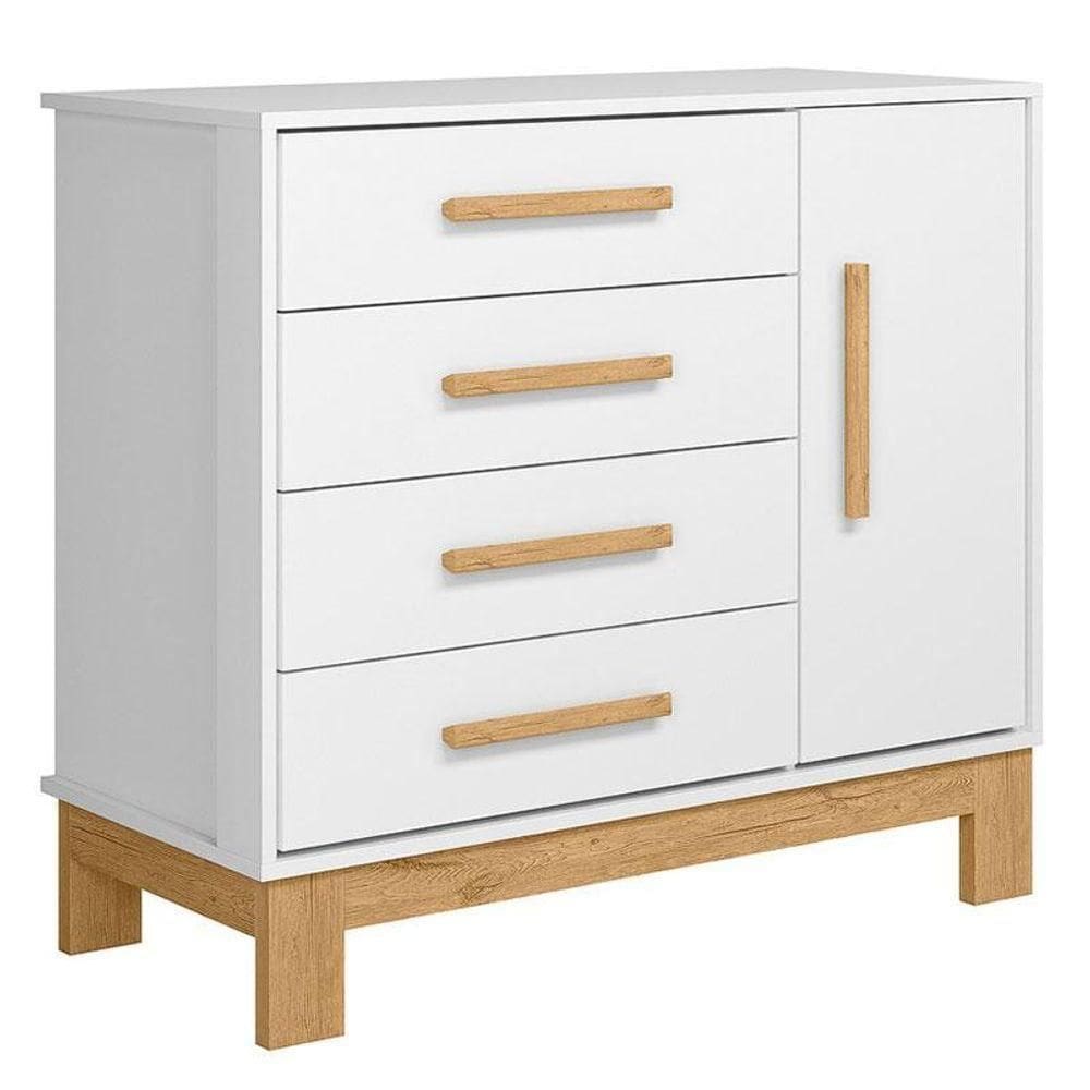 Cômoda Sapateira Slim 4355 Branco Acetinado - Qmovi