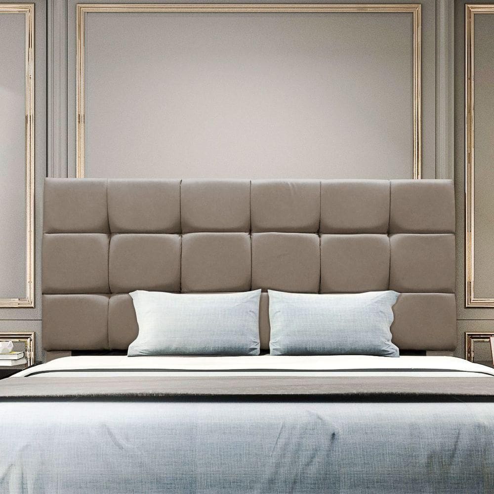 Cabeceira Estofada Cama Box Casal 140 Cm Costa Rica Suede Cappuccino