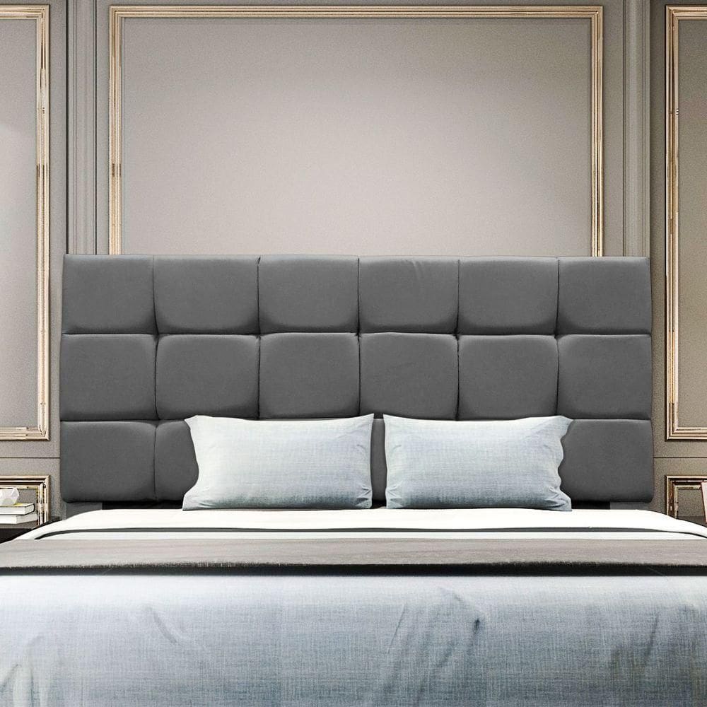 Cabeceira Estofada Cama Box Casal 160 Cm Costa Rica Suede Cinza