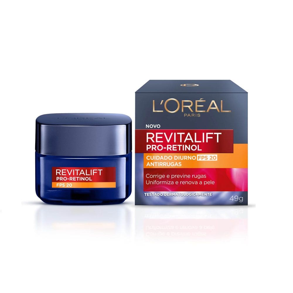 Creme Hidratante Facial Antirrugas L`Oréal Paris Revitalift Retinol FPS 20 49g