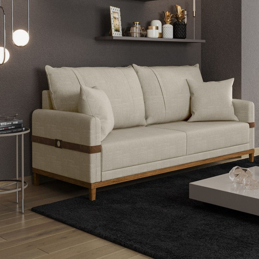 Sofá 3 Lugares 200cm Linho Kazu Bexs Estofados