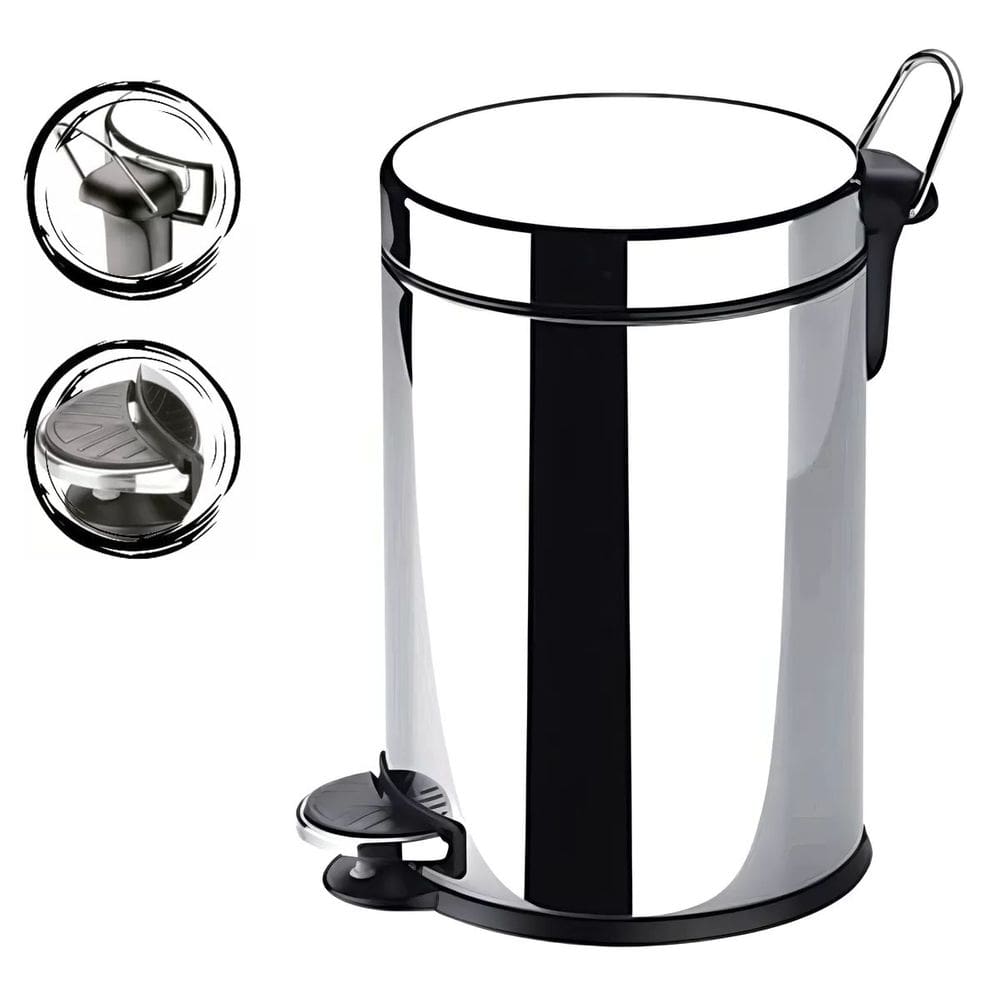 Lixeira Inox Cozinha/Banheiro com Tampa e Pedal 20L