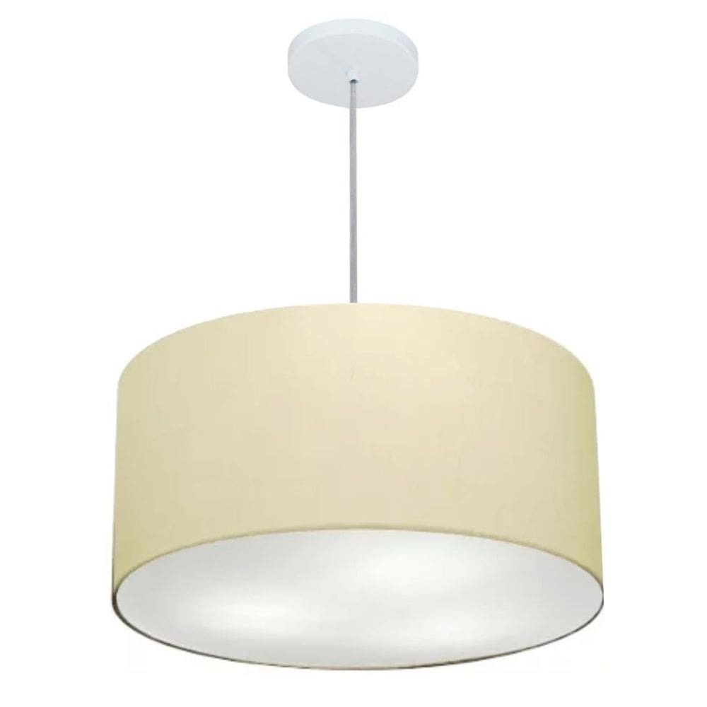 Lustre Pendente Cilíndrico Vivare Md-4243 Cúpula em Tecido 45x25cm - Bivolt