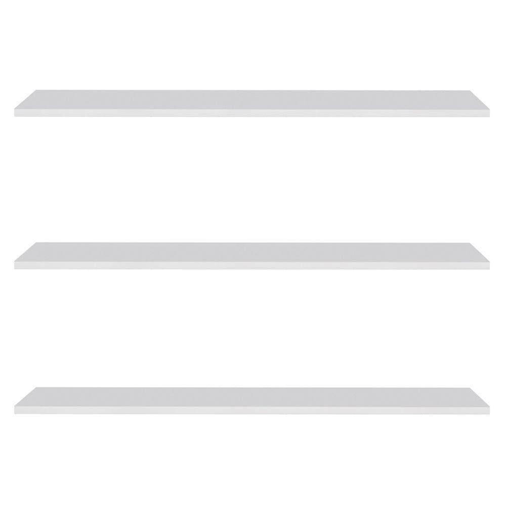 Prateleira Flutuante Para Cozinha Kit 3 Suporte Invisível 68cm Yara Branco - Lumil
