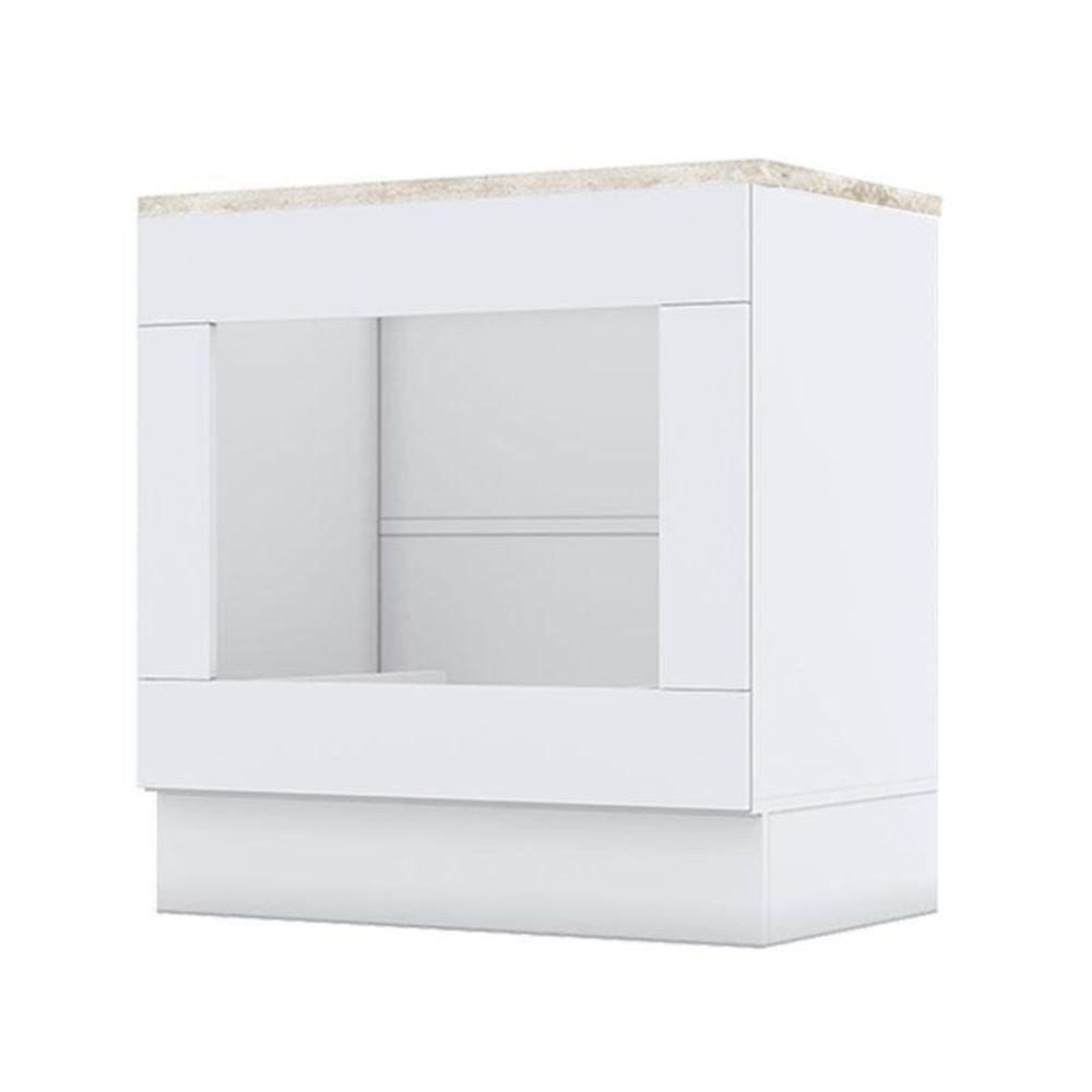 Balcão Forno De Embutir Americana Branco Com Tampo Para Cooktop Calcare - Henn