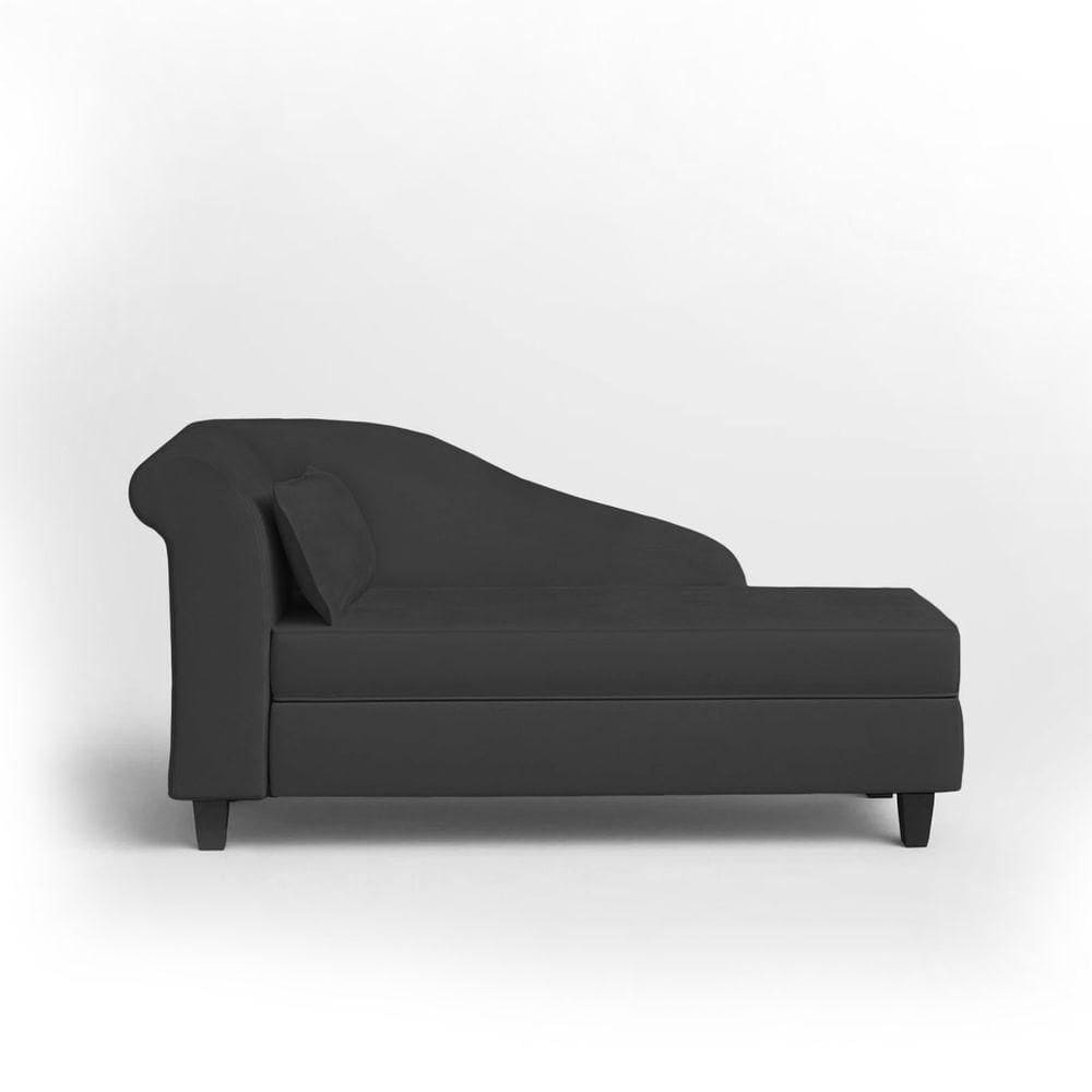 Recamier Diva França 1,60m Suede Preto - Inova Decor