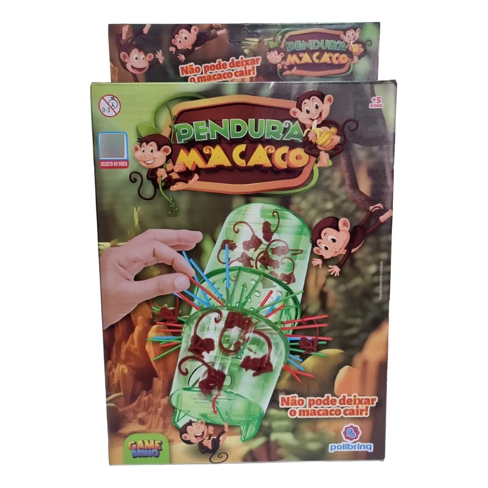 Jogo Divertido Pendura Macaco Com Varetas Infantil Polibrinq