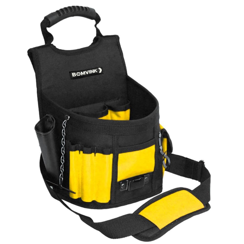 Cinto Porta Ferramentas Profissional com Alça Removível, Bolsos Internos e Externos, Tecido Resistente, Ideal para Eletricistas e Montadores