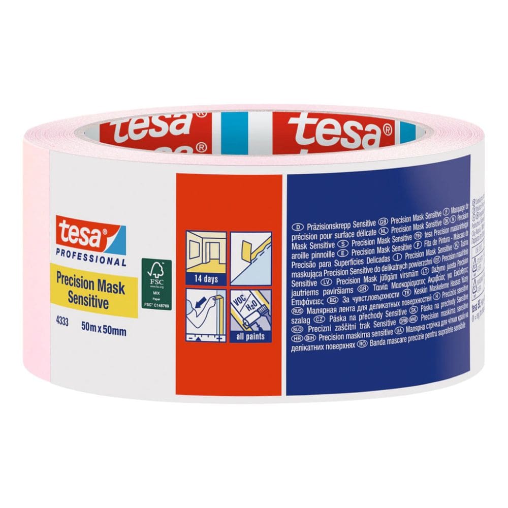 Fita Crepe P/ Pintura Rosa Tesa 50m X 50mm Máscara Precisão