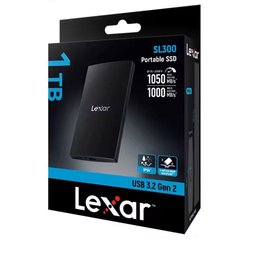 Ssd Portátil Lexar Sl300 De 1 Tb - Preto- 1050 Mb/s