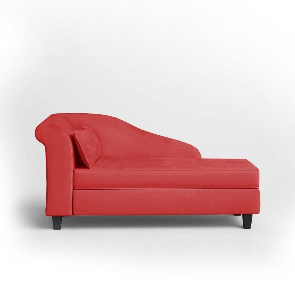 Recamier Diva França 1,40m Suede Vermelho - Inova Decor