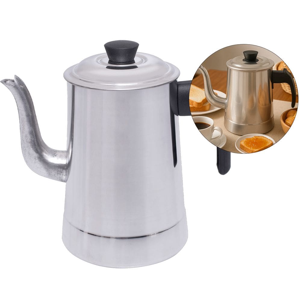 kit 3 Bule De Aluminio Com Tampa 2,3 Litros Para café e chá Cabo Em Baquelite