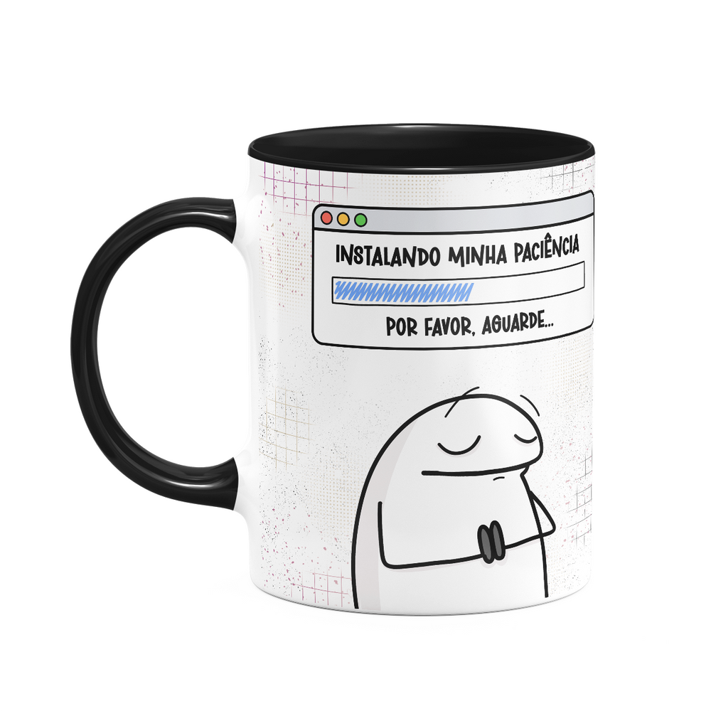 Caneca Divertida Flork - Instalando paciência - B-black