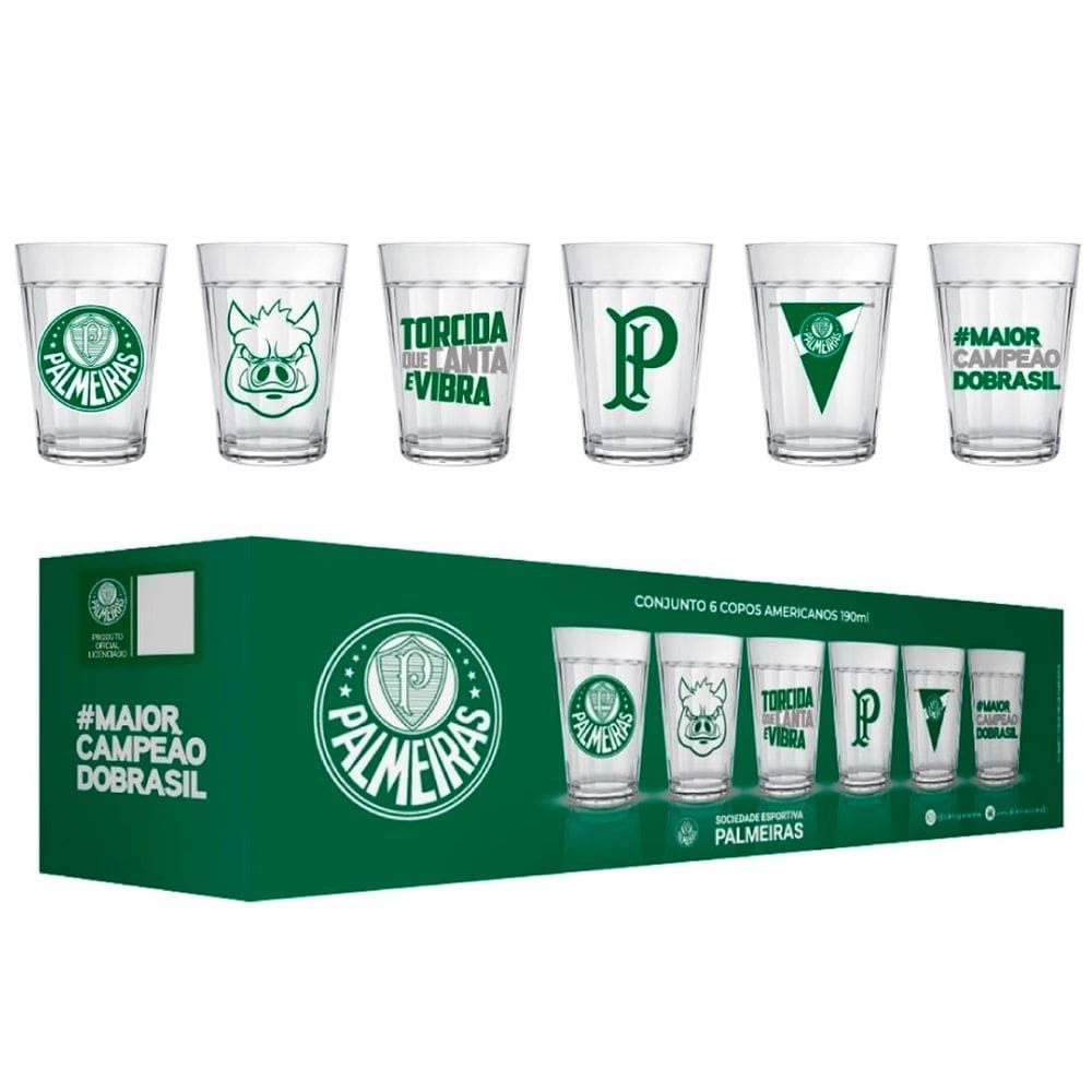 Kit 6 Copos Americano Times Paulista Festas Eventos Jogos 190ml Nadir