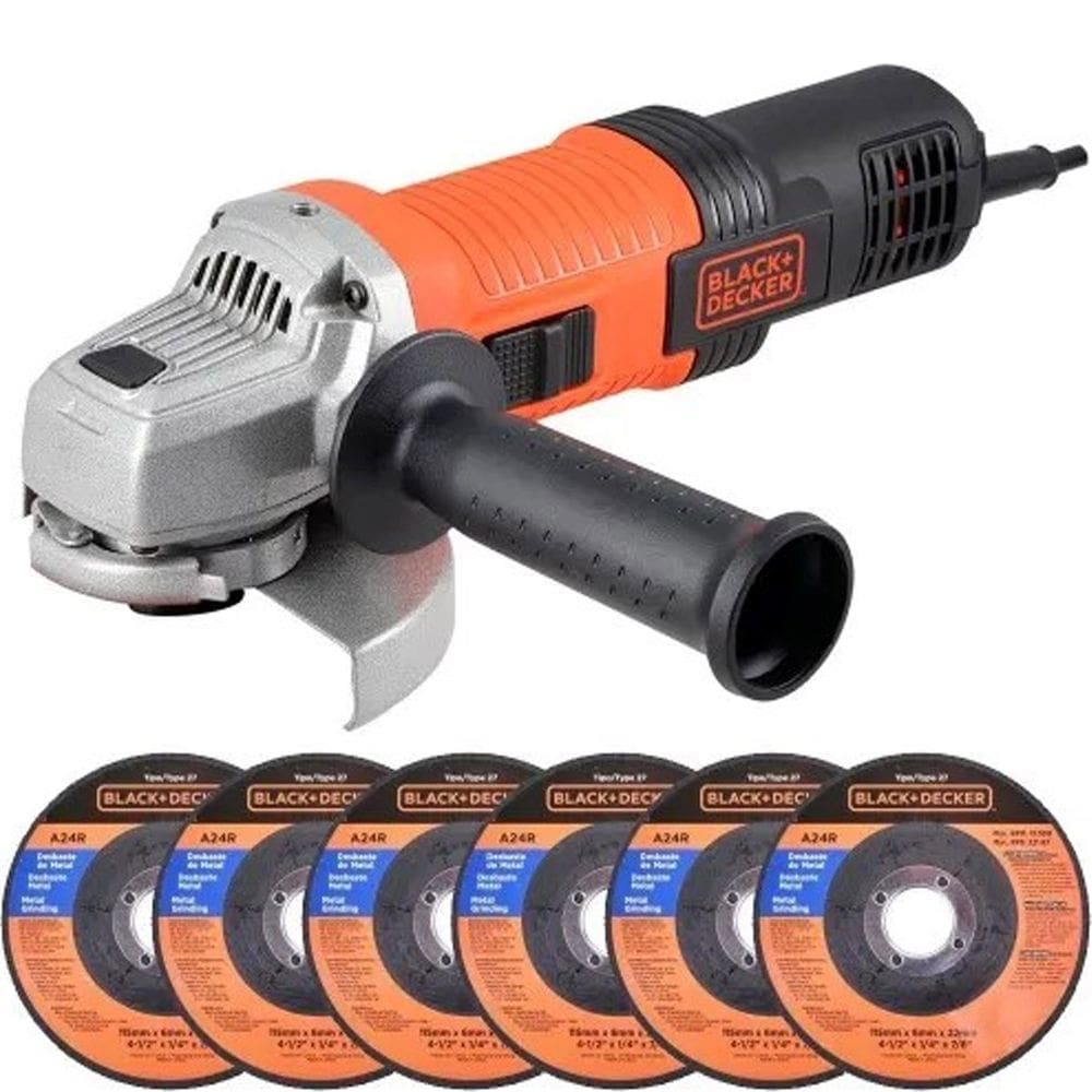 Esmerilhadeira Angular Black+Decker G720X6D 920W 6 Discos 4-1/2” (115MM) 920W