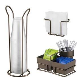 Kit 3 Peças Porta Sachês Copos 200ml Suporte Guardanapos Cor Café - Future