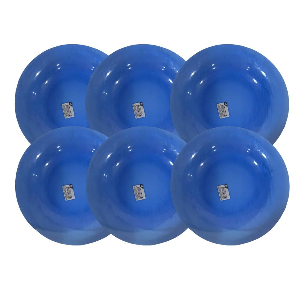 Prato Fundo de Vidro Diamante Sky Azul 22cm 6 Unidades - Nadir 5838