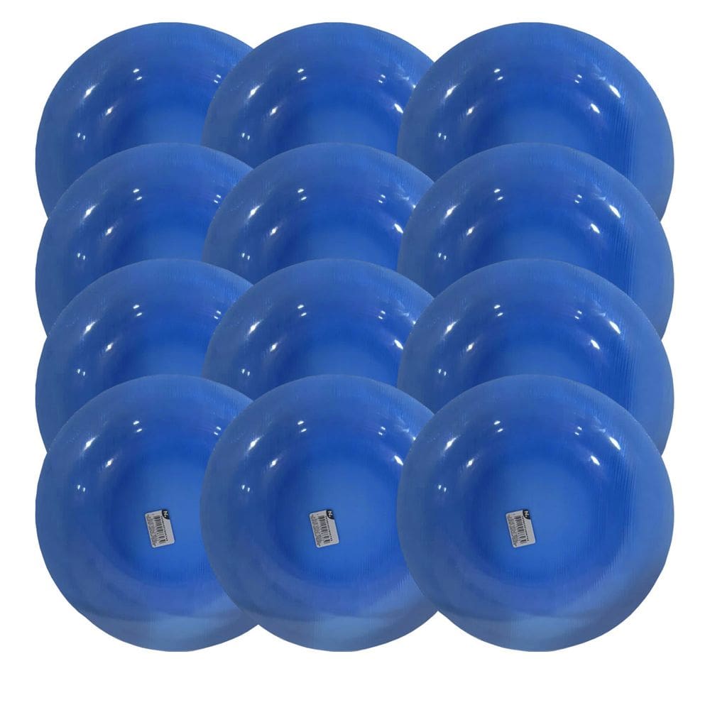 Prato Fundo de Vidro Diamante Sky Azul 22cm 24 Unidades - Nadir 5838