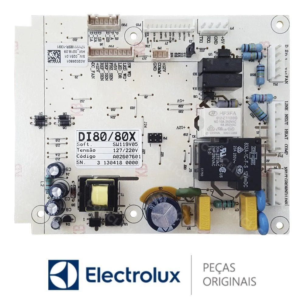 Placa de potencia para Refrigerador Electrolux Dt80x Di80 64501726 / A02607601 / A02607602