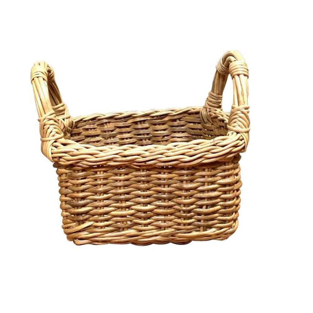 Porta sorvete / Condimentos com alça junco natural 22 x 18 x 6 cms