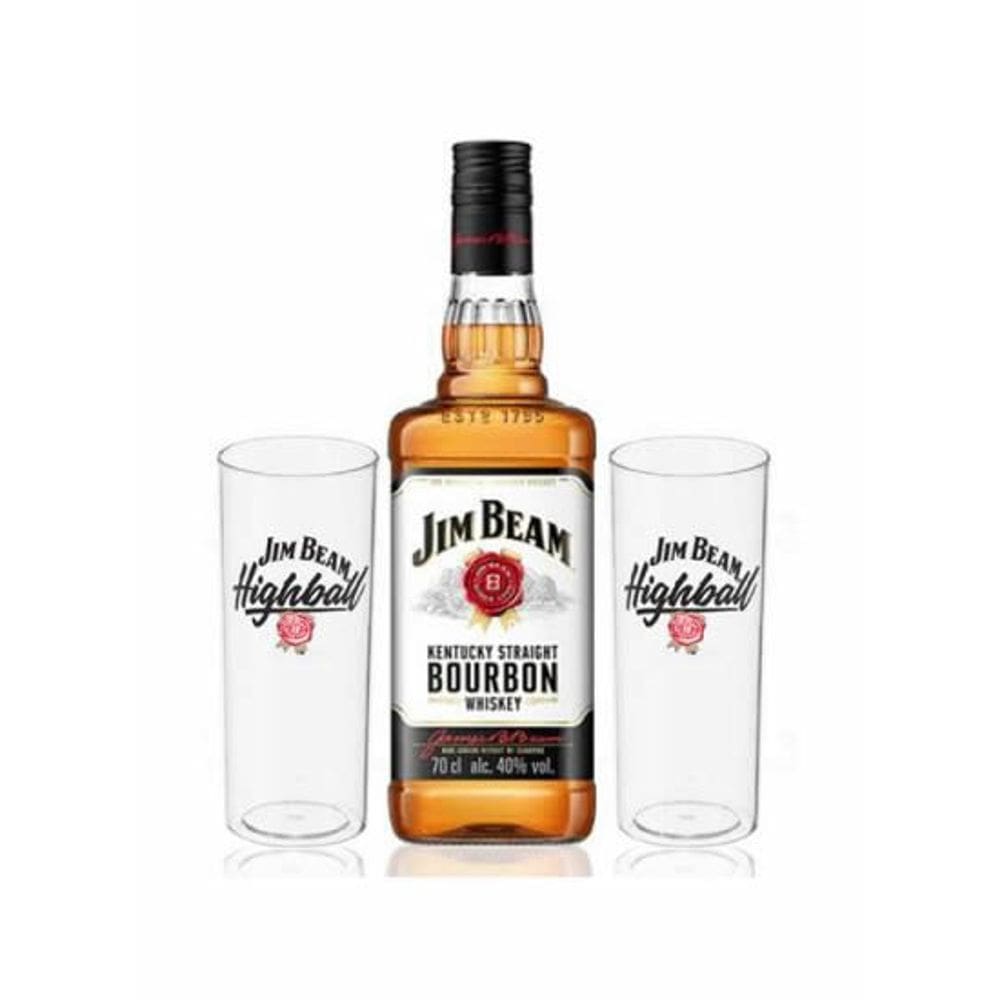 Kit 1 Jim Beam 1000ml + 2 Copos Highball