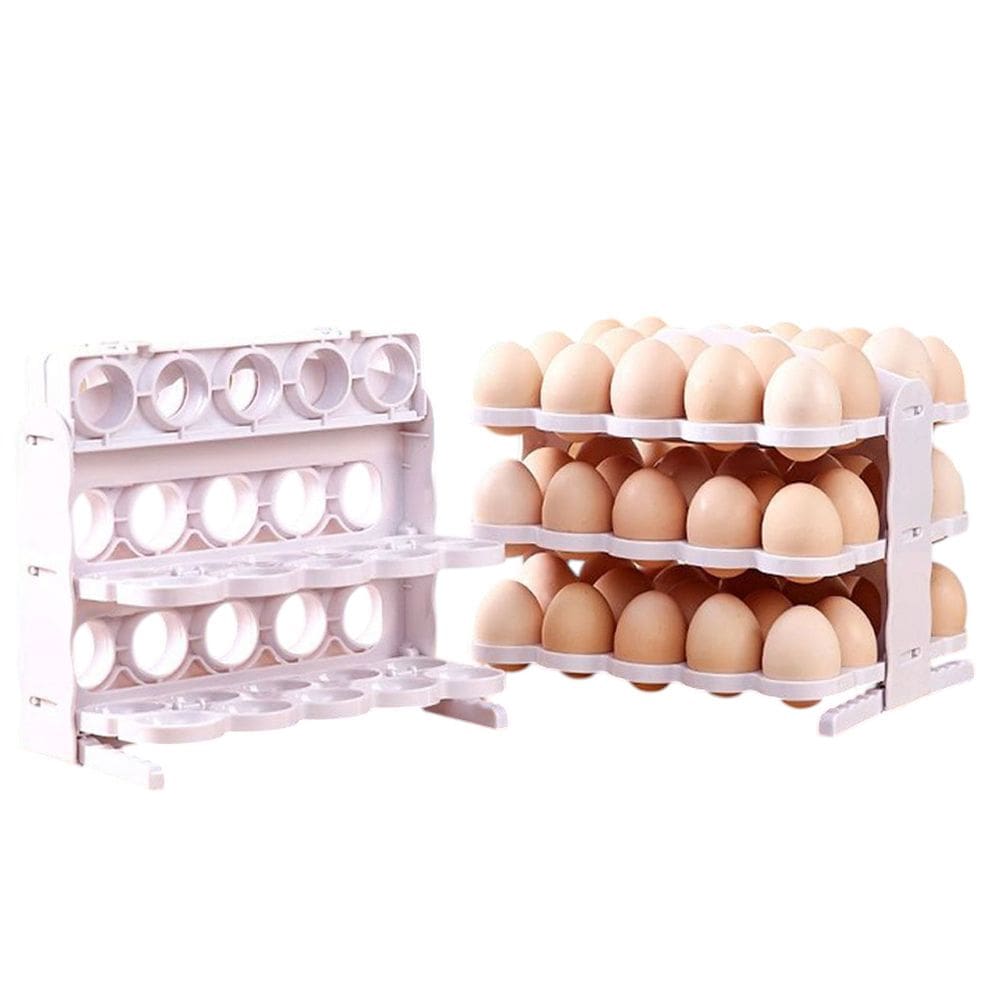 Porta Ovos Suporte 60 Ovos 3 Andares Organizador Mesa Bancada Geladeira Armario Cozinha Armazenamento Dobravel Resistente