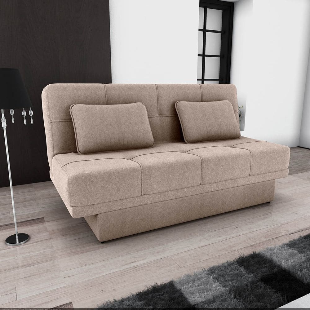 Sofá-cama Sany 3 Lugares Reclinável com Baú Bouclê Marrom - Matrix
