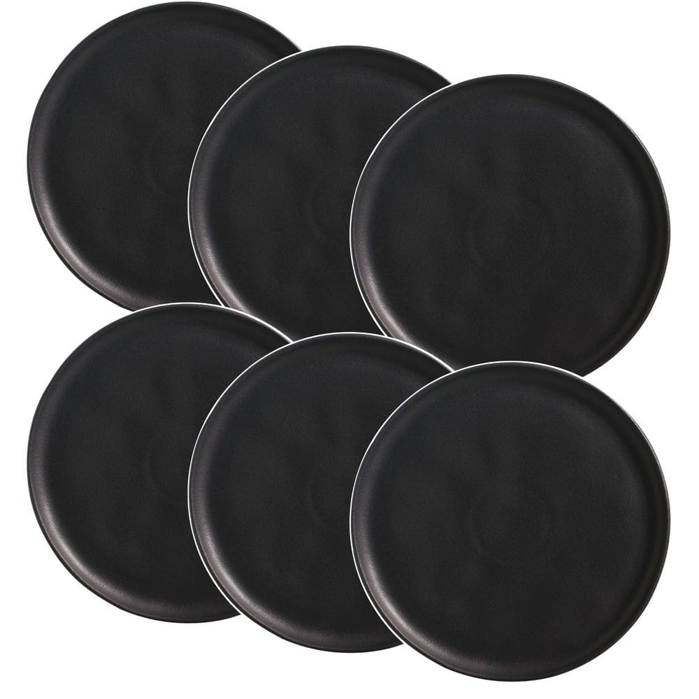 Conjunto de 6 Pratos Raso Stoneware Bio Preto Matte 27cm - Porto Brasil