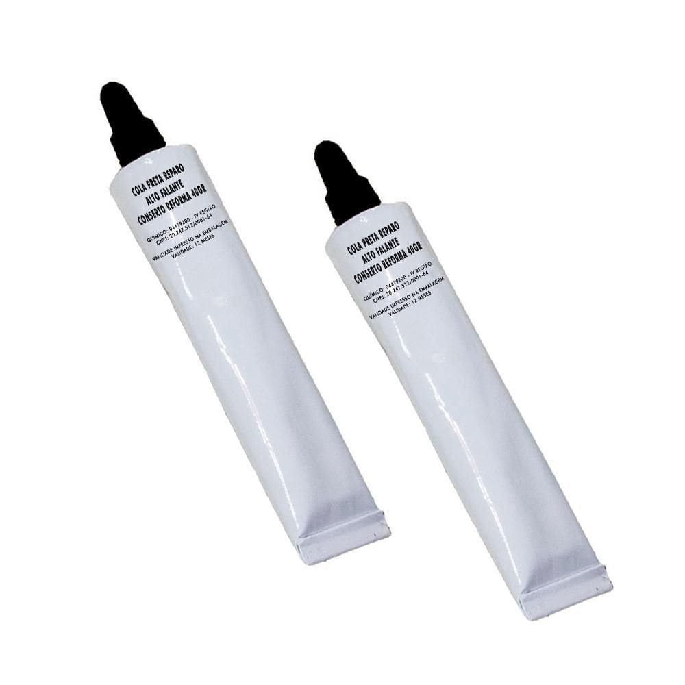 2 Colas Preta De Borracha Adesivo Reparo Para Alto Falante 40Gr