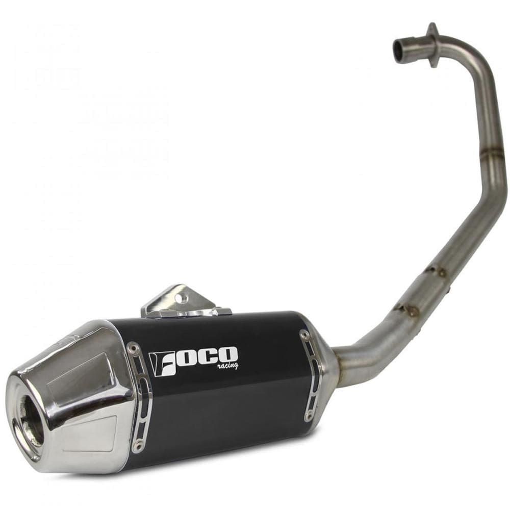 Escapamento Curva + Ponteira Foco Racing F2 CG 160