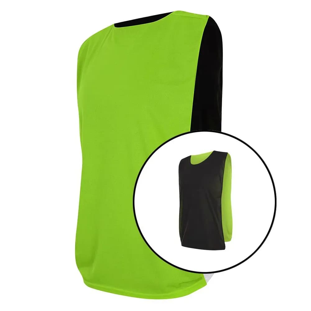 Kit com 3 Coletes Dupla Face Verde Claro e Preto - Kanga Sport