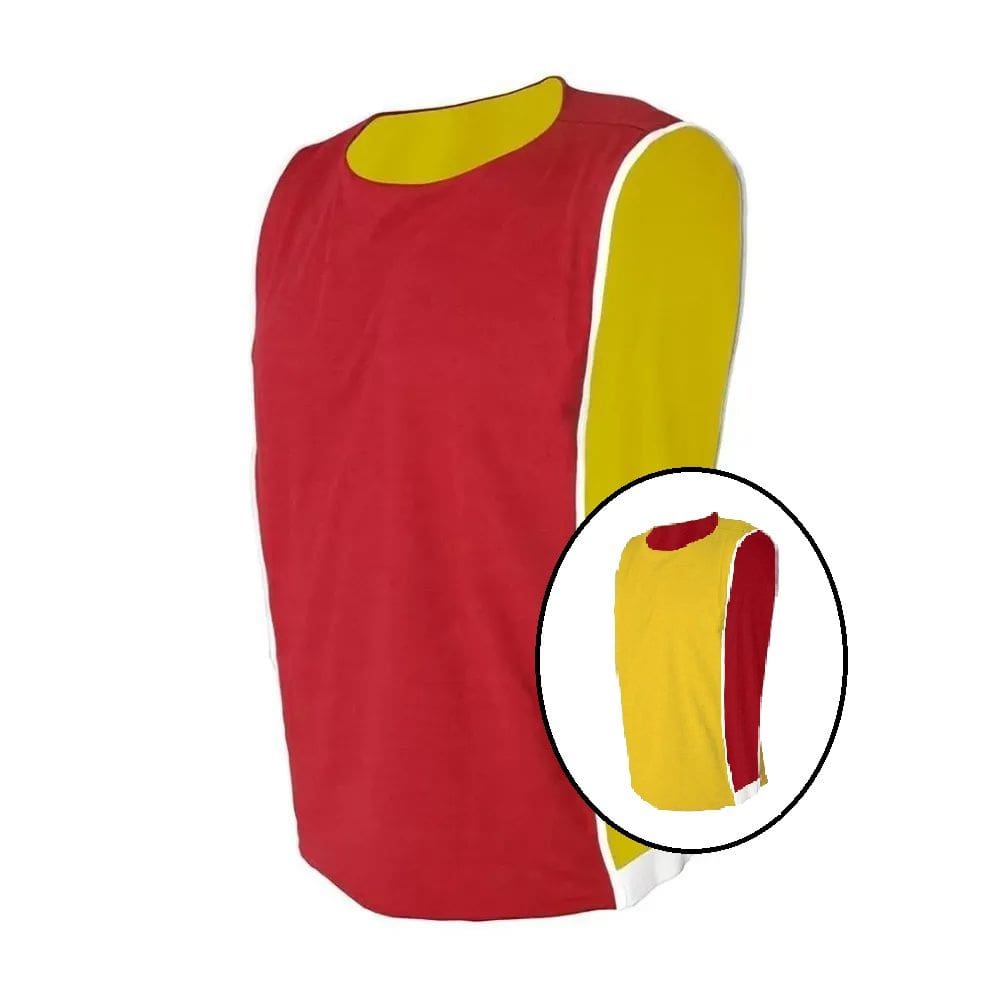 Kit com 12 Coletes Dupla Face Vermelho e Amarelo - Kanga Sport
