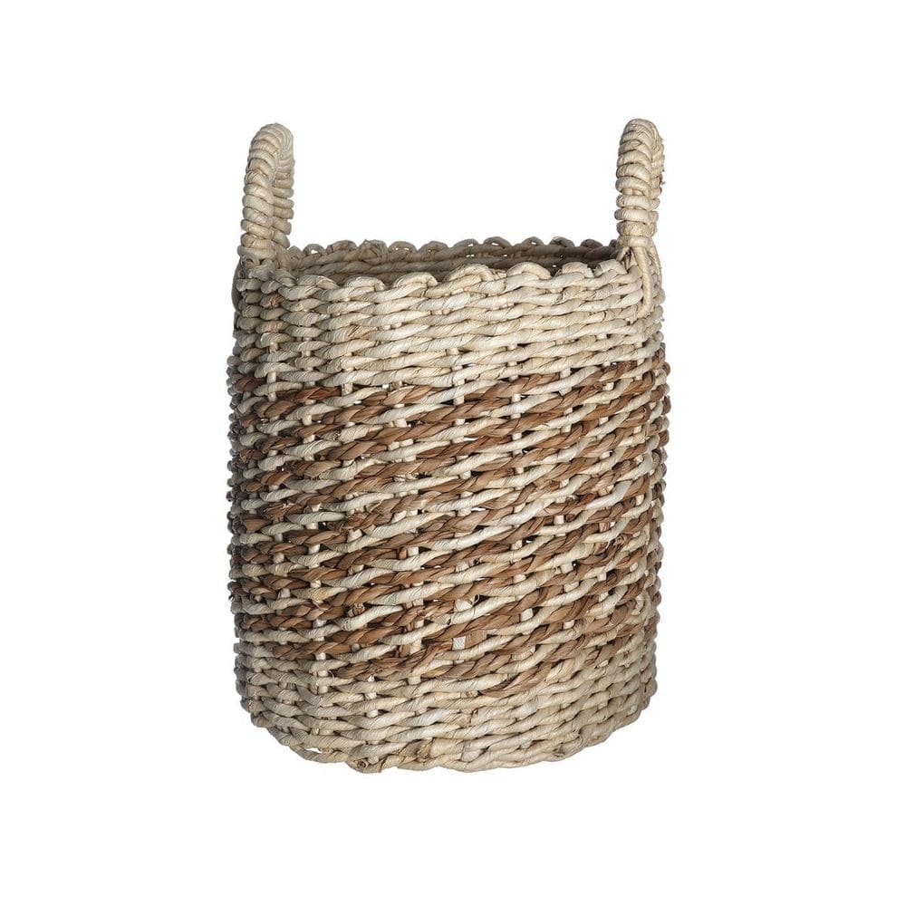 cesto organizador de palha seagrass 35cm com alças duo multiuso - Oikos